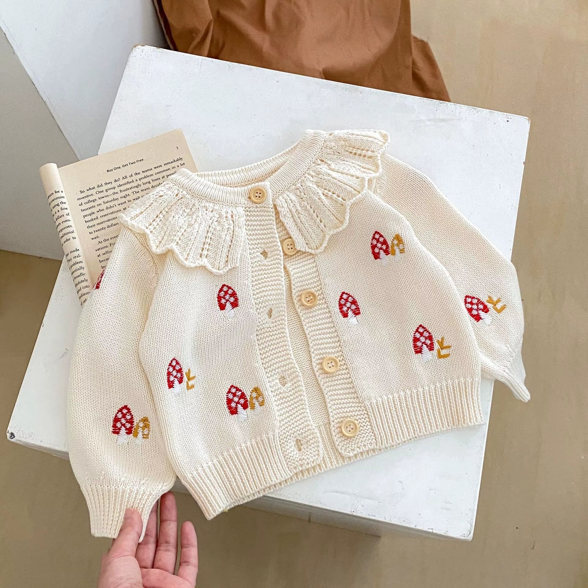 LotusBloom – Embroidered Knit Top & Strap Romper Set for Baby Girls
